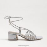 jp Sam Edelman 女性 Westley レースアップ ブロックヒール サンダル ソフトシルバー 4NFV0P400 履物 - Image 2
