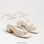 jp Sam Edelman 女性 Westley レースアップ ブロックヒール サンダル モダンなアイボリー 4NFV0P397 履物