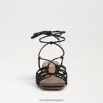 jp Sam Edelman 女性 Westley レースアップ ブロックヒール サンダル 黒い革 4NFV0P398 履物 - Image 3