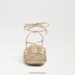 jp Sam Edelman 女性 Westley レースアップ ブロックヒール サンダル アンバーゴールド 4NFV0P399 履物 - Image 3