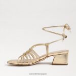 jp Sam Edelman 女性 Westley レースアップ ブロックヒール サンダル アンバーゴールド 4NFV0P399 履物 - Image 4