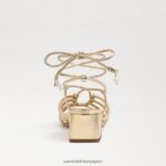 jp Sam Edelman 女性 Westley レースアップ ブロックヒール サンダル アンバーゴールド 4NFV0P399 履物 - Image 5