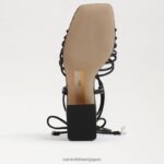 jp Sam Edelman 女性 Westley レースアップ ブロックヒール サンダル 黒い革 4NFV0P398 履物 - Image 6