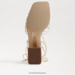 jp Sam Edelman 女性 Westley レースアップ ブロックヒール サンダル モダンなアイボリー 4NFV0P397 履物 - Image 6
