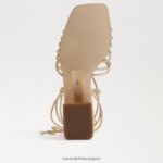 jp Sam Edelman 女性 Westley レースアップ ブロックヒール サンダル アンバーゴールド 4NFV0P399 履物 - Image 6