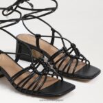 jp Sam Edelman 女性 Westley レースアップ ブロックヒール サンダル 黒い革 4NFV0P398 履物 - Image 7