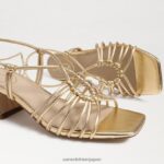 jp Sam Edelman 女性 Westley レースアップ ブロックヒール サンダル アンバーゴールド 4NFV0P399 履物 - Image 7