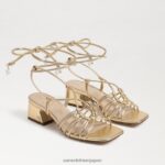 jp Sam Edelman 女性 Westley レースアップ ブロックヒール サンダル アンバーゴールド 4NFV0P399 履物