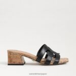 jp Sam Edelman 女性 winslow ミュールヒール 黒い革 4NFV0P356 履物 - Image 2