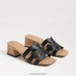 jp Sam Edelman 女性 winslow ミュールヒール 黒い革 4NFV0P356 履物