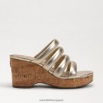 jp Sam Edelman 女性 YUKI プラットフォームウェッジヒール 金箔 4NFV0P686 履物 - Image 2