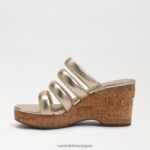 jp Sam Edelman 女性 YUKI プラットフォームウェッジヒール 金箔 4NFV0P686 履物 - Image 4