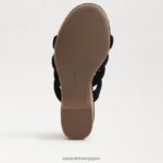 jp Sam Edelman 女性 YUKI プラットフォームウェッジヒール 黒いスエード 4NFV0P687 履物 - Image 6