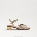 jp Sam Edelman 子供たち アイビーブロックヒールサンダル アンバーゴールド 4NFV0P1036 履物 - Image 2