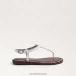 jp Sam Edelman 子供たち ジジ トング サンダル 明るい白い革 4NFV0P938 履物 - Image 2