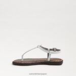 jp Sam Edelman 子供たち ジジ トング サンダル 明るい白い革 4NFV0P938 履物 - Image 4