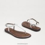 jp Sam Edelman 子供たち ジジ トング サンダル 明るい白い革 4NFV0P938 履物 - Image 7