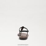 jp Sam Edelman 子供たち ジジ トング サンダル 黒い革 4NFV0P939 履物 - Image 5