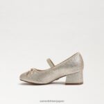 jp Sam Edelman 子供たち タイラ メリージェーン ブロックヒール 金箔 4NFV0P980 履物 - Image 4