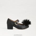 jp Sam Edelman 子供たち タリア ブロック ヒール メリー ジェーン 黒い革 4NFV0P1046 履物 - Image 2