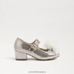 jp Sam Edelman 子供たち タリア ブロック ヒール メリー ジェーン ソフトシルバー 4NFV0P1047 履物 - Image 2