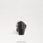 jp Sam Edelman 子供たち タリア ブロック ヒール メリー ジェーン 黒い革 4NFV0P1046 履物 - Image 5