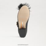 jp Sam Edelman 子供たち タリア ブロック ヒール メリー ジェーン 黒い革 4NFV0P1046 履物 - Image 6