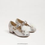 jp Sam Edelman 子供たち タリア ブロック ヒール メリー ジェーン ソフトシルバー 4NFV0P1047 履物