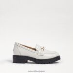 jp Sam Edelman 子供たち タリーローファー 明るい白のボックスレザー 4NFV0P921 履物 - Image 2