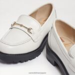 jp Sam Edelman 子供たち タリーローファー 明るい白のボックスレザー 4NFV0P921 履物 - Image 7