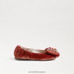 jp Sam Edelman 子供たち ファラ バレエ フラット キャニオンオレンジベルベット 4NFV0P1058 履物 - Image 2