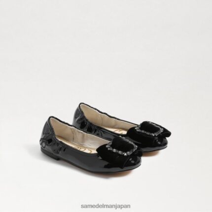 jp Sam Edelman 子供たち ファラ バレエ フラット ブラックベルベット 4NFV0P1055 履物