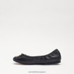 jp Sam Edelman 子供たち フェリシア バレエ フラット 黒い革 4NFV0P988 履物 - Image 4