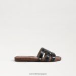 jp Sam Edelman 子供たち ベイスライドサンダル 黒い革 4NFV0P891 履物 - Image 2