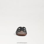 jp Sam Edelman 子供たち ベイスライドサンダル 黒い革 4NFV0P891 履物 - Image 3