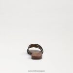 jp Sam Edelman 子供たち ベイスライドサンダル 黒い革 4NFV0P891 履物 - Image 5