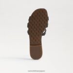 jp Sam Edelman 子供たち ベイスライドサンダル 黒い革 4NFV0P891 履物 - Image 6