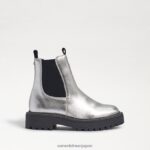 jp Sam Edelman 子供たち ラグナチェルシーブーツ 柔らかいシルバーの革 4NFV0P969 履物 - Image 2