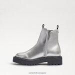 jp Sam Edelman 子供たち ラグナチェルシーブーツ 柔らかいシルバーの革 4NFV0P969 履物 - Image 4