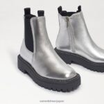 jp Sam Edelman 子供たち ラグナチェルシーブーツ 柔らかいシルバーの革 4NFV0P969 履物 - Image 7