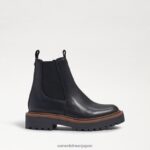jp Sam Edelman 子供たち ラグナチェルシーブーツ 黒い革 4NFV0P968 履物 - Image 2