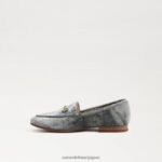 jp Sam Edelman 子供たち ロレインビットローファー スモーキーブルーベルベット 4NFV0P896 履物 - Image 4