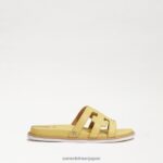 jp Sam Edelman 子供たち ヴァレリ スライドサンダル バターイエローの革 4NFV0P1048 履物 - Image 2