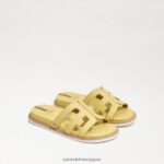 jp Sam Edelman 子供たち ヴァレリ スライドサンダル バターイエローの革 4NFV0P1048 履物