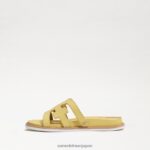 jp Sam Edelman 子供たち ヴァレリ スライドサンダル バターイエローの革 4NFV0P1048 履物 - Image 4